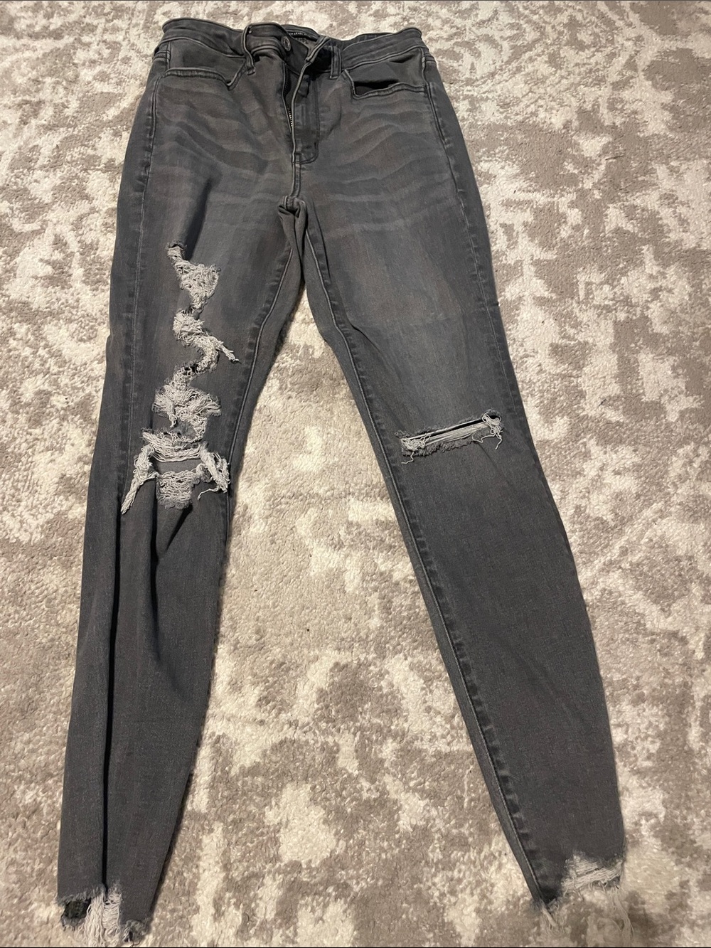 American Eagle Outfitters Black Distressed Skinny Jeans